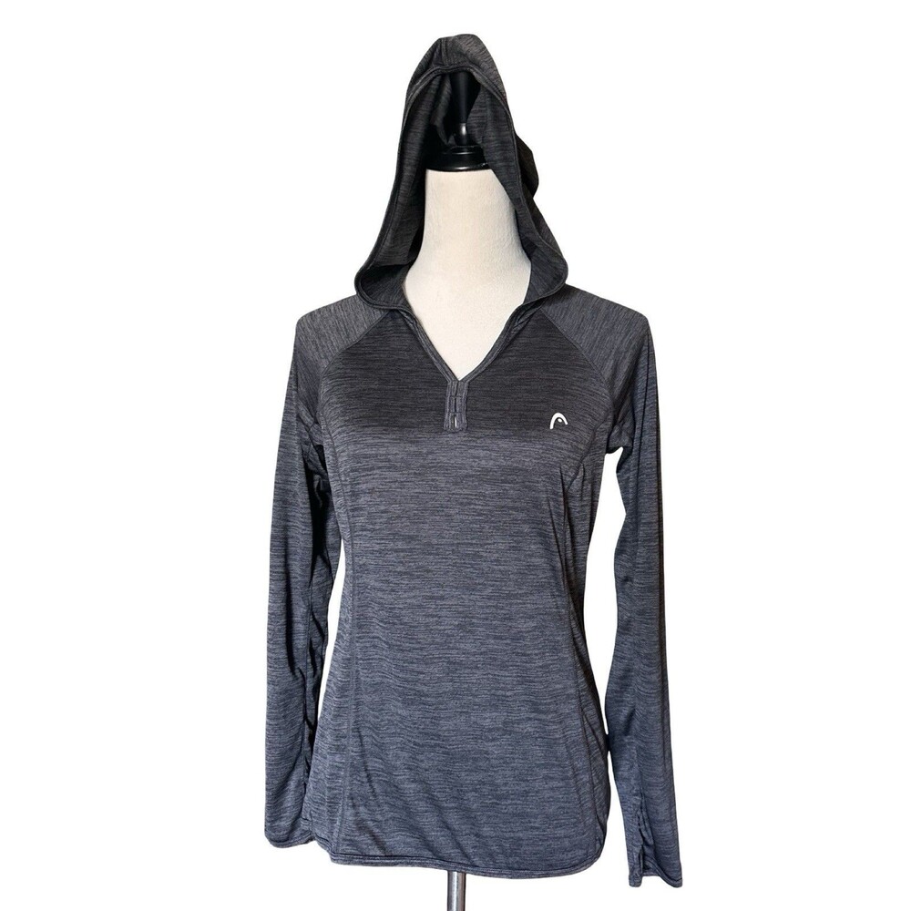 Head Pullover Hoodie Womens S Charcoal Gray Dri Motion Athleisure Gym Workout